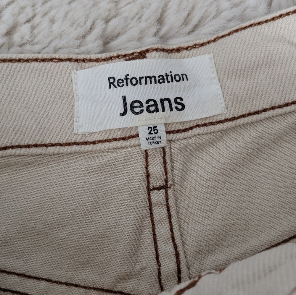 Reformation Cowboy High Rise Straight Jeans In Almond - Picture 7 of 10
